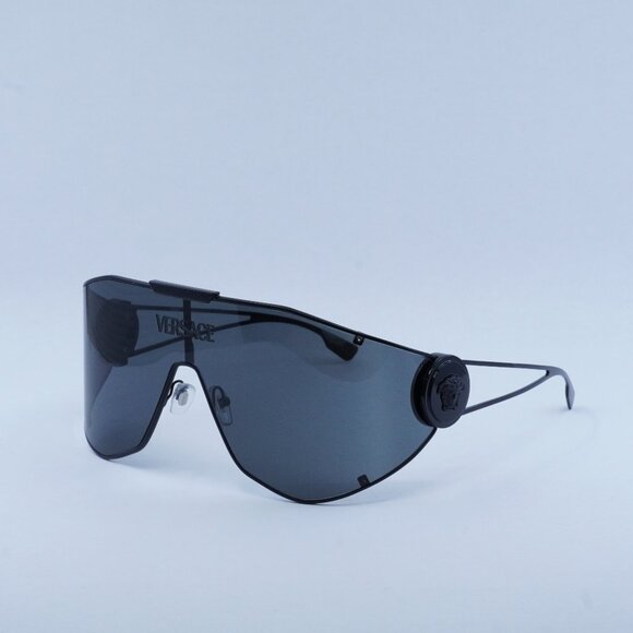 Versace Other - Versace VE2268 143387 Sunglasses Matte Black Shield Frame, Dark Grey Lenses